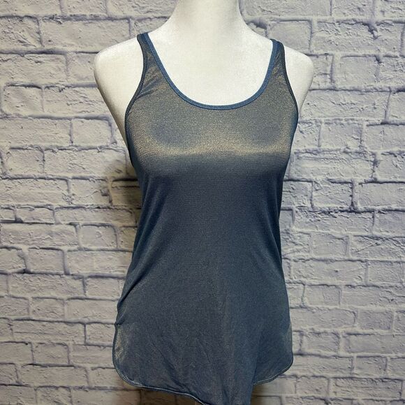 Lululemon What The Sport Singlet Tank Top Heathered Poseidon Gold W1L07S size 4 - Picture 5 of 11